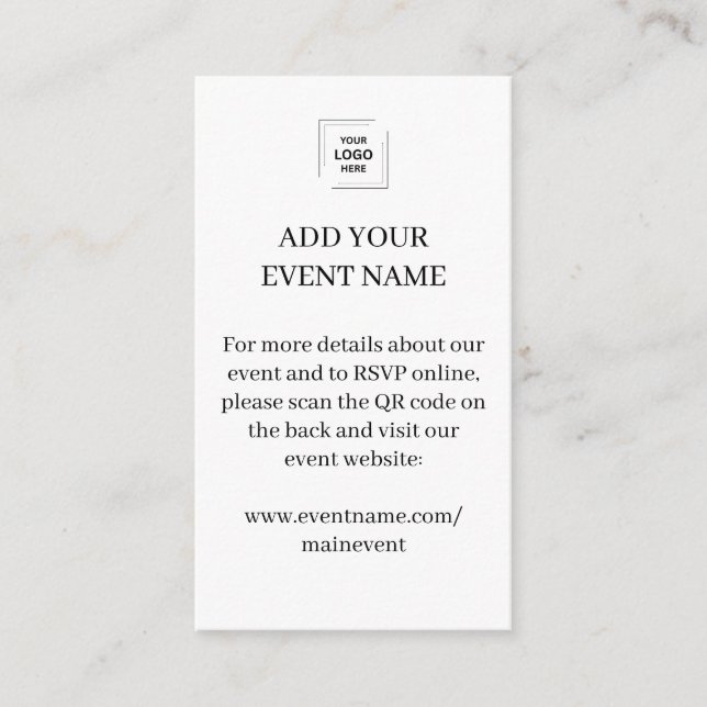 Corporate QR Event Invitation Insert Card (Front)
