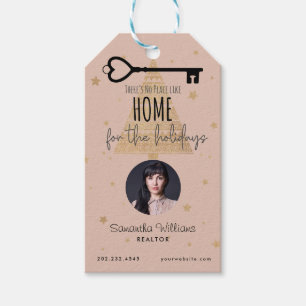 Corporate Real Estate Realtor Holiday Post Card Gift Tags