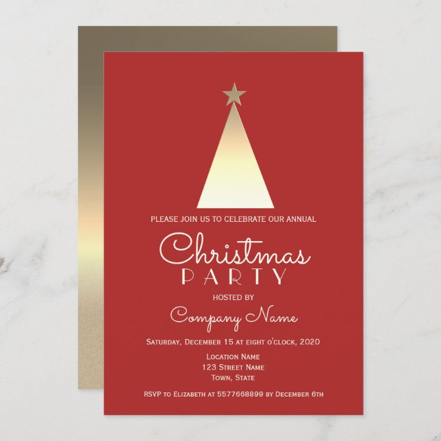 Corporate Red Christmas Invitation (Front/Back)