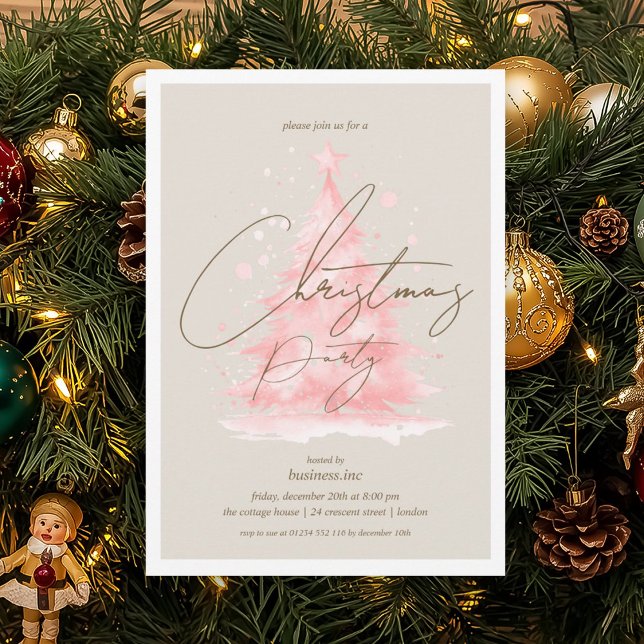 Corporate Red Christmas Tree Holiday Party  Invitation (Creator Uploaded)