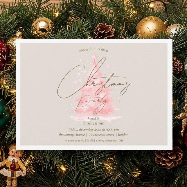 Corporate Red Christmas Tree Holiday Party  Invitation (Corporate Red Christmas Tree Holiday Party Invitation)