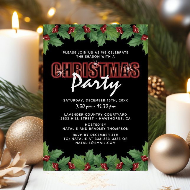 Corporate Red Green Christmas Party Invitation (Creator Uploaded)
