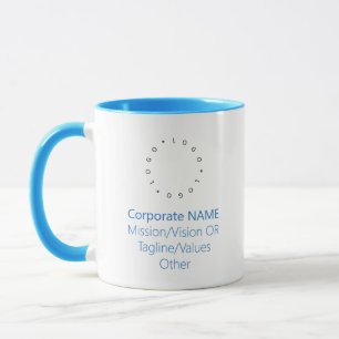 Corporate Round Logo Promotional Light Blue Combo Mug