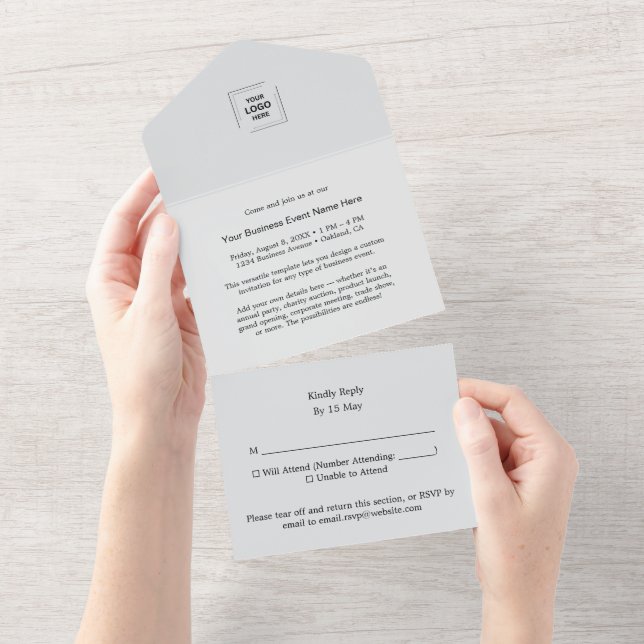 Corporate RSVP Event All-in-One Invite Design (Tearaway)