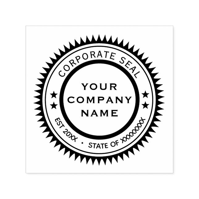 Corporate Seal with Company Name Self-inking Stamp (Design)
