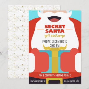 Corporate Secret Santa Gift Exchange Holiday Party Invitation