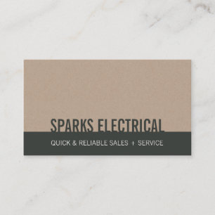 CORPORATE SIMPLE modern bold block grey kraft Business Card
