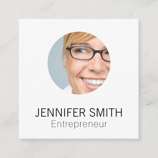 Corporate Sleek (Black / White) Square Business Card (Front)