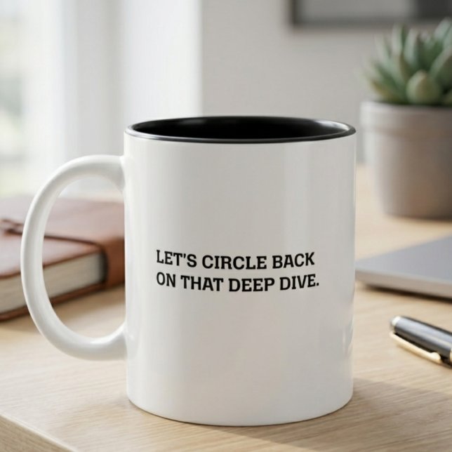 Corporate Speak Humour Deep Dive Strategy Two-Tone Coffee Mug (Creator Uploaded)