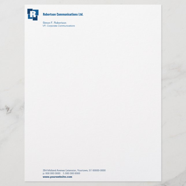 Corporate Squares Letterhead (Front)