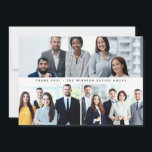Corporate Staff team photos Modern Thank you Holiday Card<br><div class="desc">Show your appreciation to customers with this Corporate Staff Team Photos Modern Thank You Card, perfect for recognising your team's efforts and dedication. This modern design allows you to feature staff photos, creating a personal and professional touch. Ideal for corporate events, employee appreciation, or end-of-year thank-yous, you can customise the...</div>