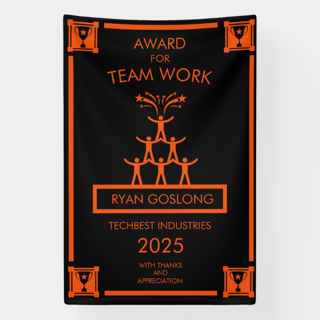 Corporate Staff Team Work Award Banner (Vertical)