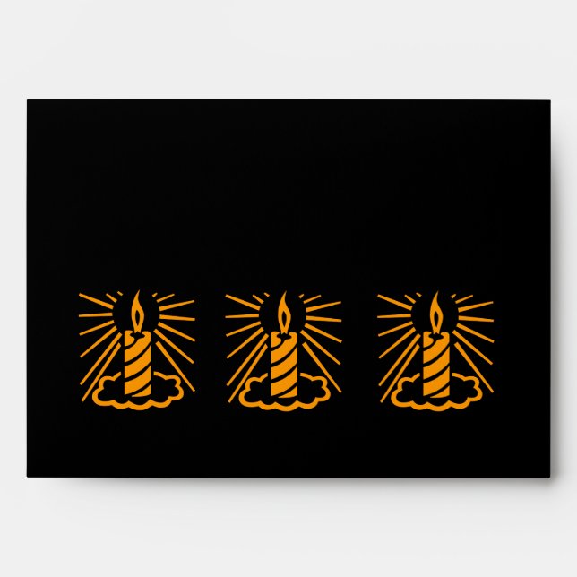 corporate style black and gold candle design envelope (Front)