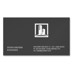 Corporate Style   Building Icon Magnetic Business Card