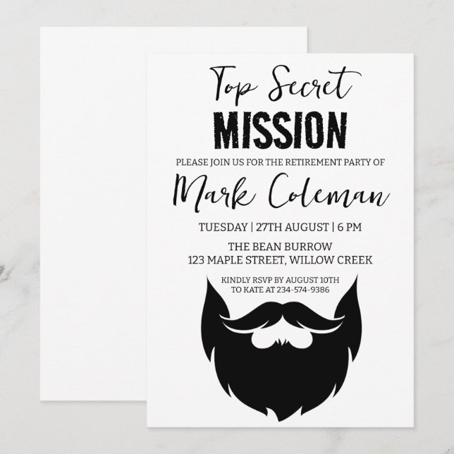 corporate surprise retirement party invitations (Front/Back)