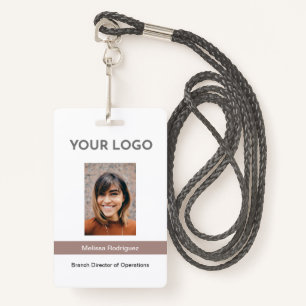 Corporate Taupe Employee Photo ID ID Badge