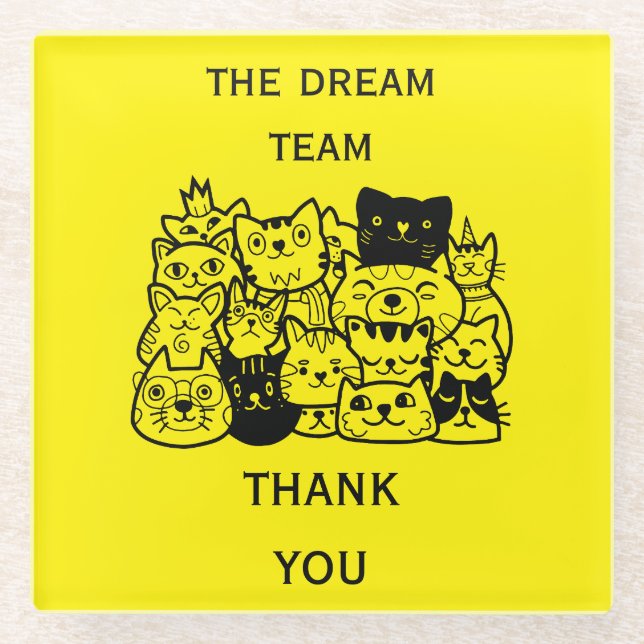 Corporate Team Thanks Glass Coaster (Front)