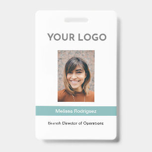 Corporate Turquoise Employee Photo ID Badge