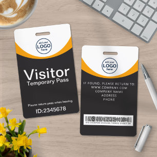 Corporate Visitor Pass ID Barcode with custom ID Badge