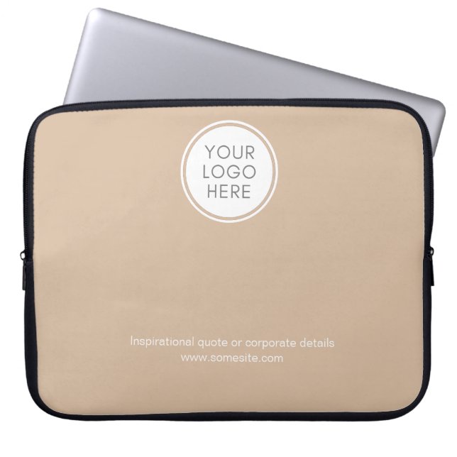 Corporate with logo and business info laptop sleeve (Front)