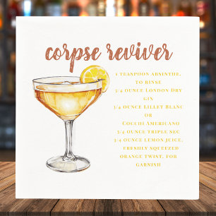 Corpse Reviver Cocktail Drink Recipe Napkin