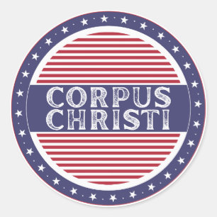 Corpus Christi City Pride Emblem American Identity Classic Round Sticker