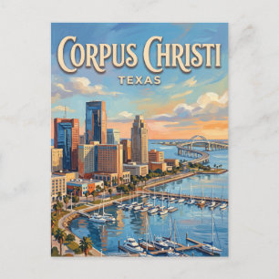 Corpus Christi Skyline Texas Postcard