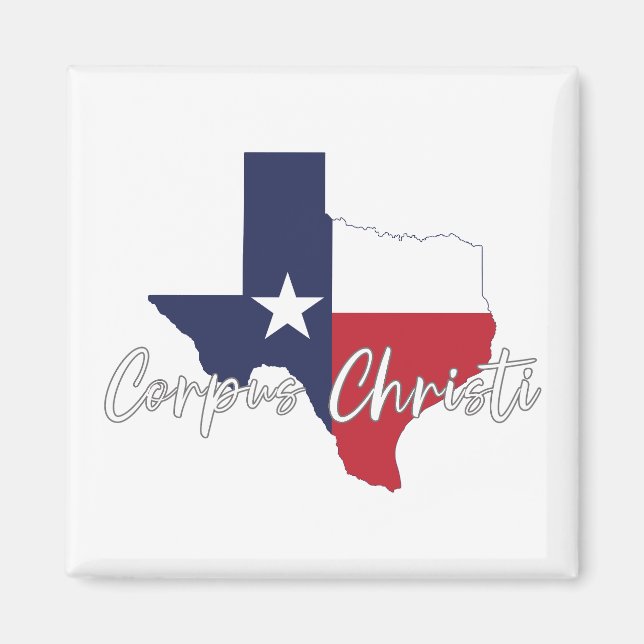 Corpus Christi, Texas Flag Map Magnet (Front)