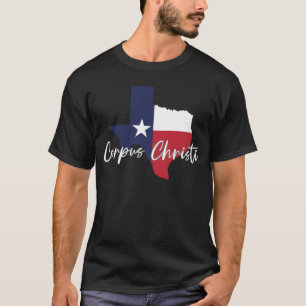 Corpus Christi, Texas Flag Map Men's Black T-Shirt