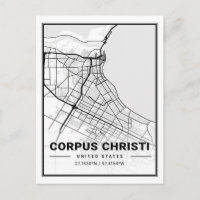 Corpus Christi Texas USA Travel City Map Poster