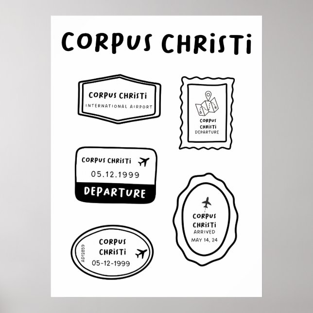 Corpus Christi - Travel Stamp Collection Poster (Front)
