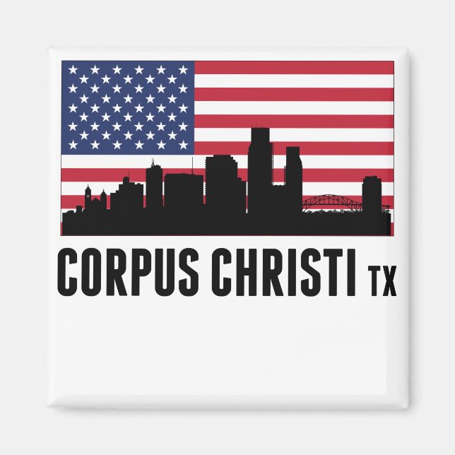 Corpus Christi TX American Flag Magnet (Front)