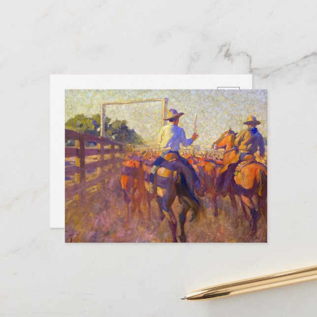 Corral Dust by Maynard Dixon Postcard (Front/Back In Situ)