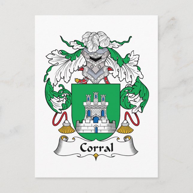 Corral Family Crest Postcard (Front)