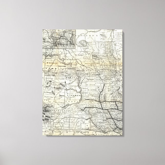 Correct map of Dakota Canvas Print (Front)
