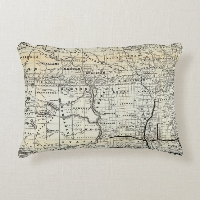 Correct map of Dakota Decorative Cushion (Front)