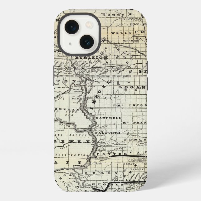 Correct map of Dakota iPhone Case (Back)