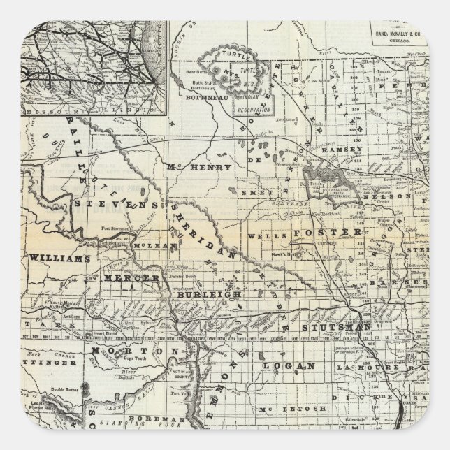 Correct map of Dakota Square Sticker (Front)