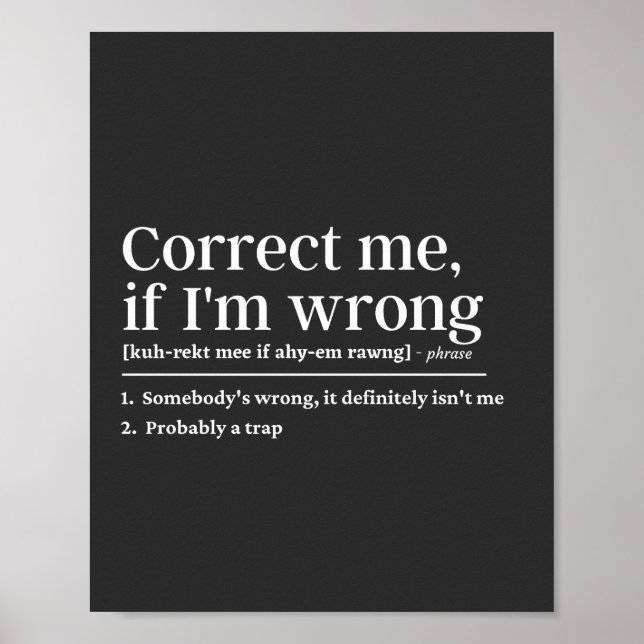 Correct me if I'm wrong Poster (Front)
