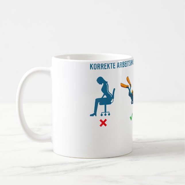 Correct Working Posture Scuba Diver Apparel Funny  Coffee Mug (Left)