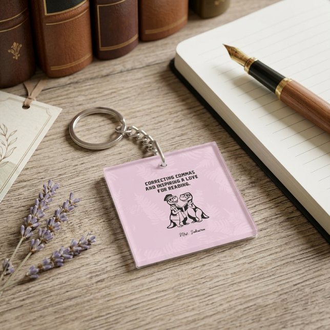 Correcting Commas Love for Reading Educator Style Key Ring (Creator Uploaded)
