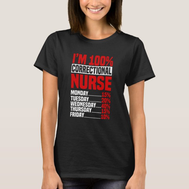 Correctional Nurse 100 RN Correction Forensic Nurs T-Shirt (Front)