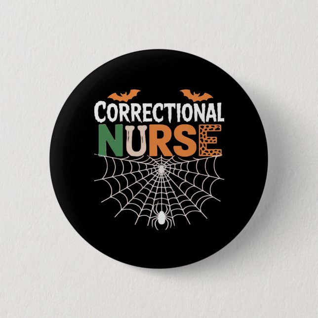 Correctional Nurse Halloween Pumpkin Classic T-Shi 6 Cm Round Badge (Front)