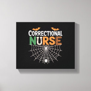 Correctional Nurse Halloween Pumpkin Classic T-Shi Canvas Print