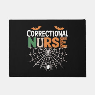Correctional Nurse Halloween Pumpkin Classic T-Shi Doormat