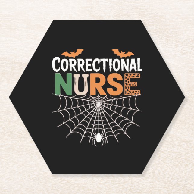 Correctional Nurse Halloween Pumpkin Classic T-Shi Paper Coaster (Front)