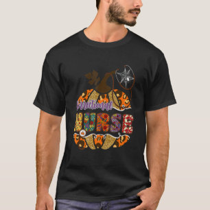 Correctional Nurse Nursing Halloween Pumpkin Leopa T-Shirt