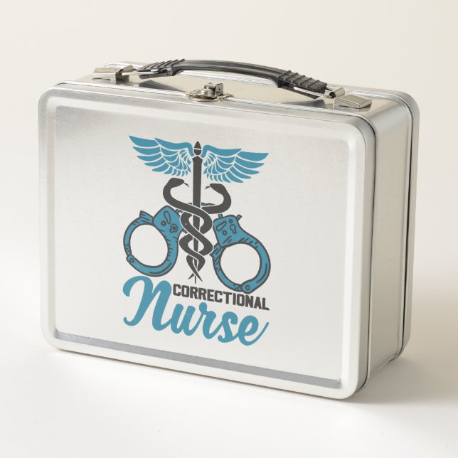Correctional Nurse Nursing Prison Faciliity Metal Lunch Box (Front)