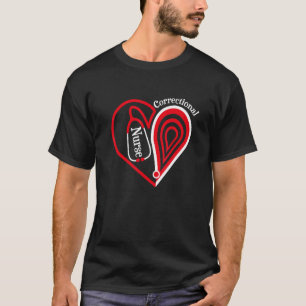Correctional Nurse stethoscope Heart Valentine's D T-Shirt