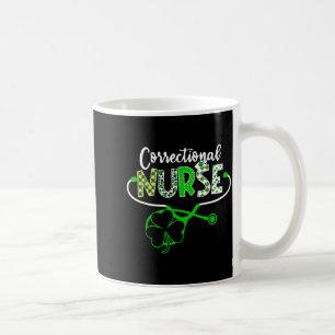 Correctional Nurse Stethoscope Shamrock St Coffee Mug